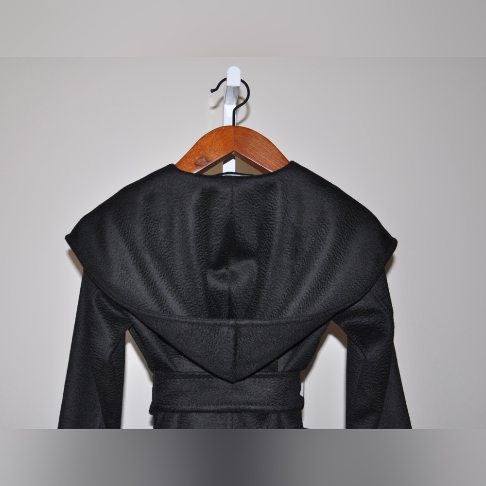 Max Mara Rialto 100% Camel Hair Black Short Hooded Coat Size 0 MSRP $3450 - Picture 10 of 12